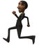 Black businessman running