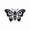 Black Butterfly Design: Minimalistic Mothman Icon On White Background