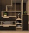 Black Cabinet mix wardrobe shelf wooden japanese style and decoration plants on shelf.3D rendering