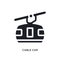 black cable car isolated vector icon. simple element illustration from travel concept vector icons. cable car editable logo symbol