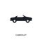black cabriolet isolated vector icon. simple element illustration from transportation concept vector icons. cabriolet editable