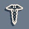 Black Caduceus medical symbol icon isolated on grey background. Medicine and health care concept. Emblem for drugstore