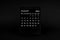 Black Calendar for August 2024. Desktop calendar on a black background