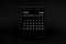 Black Calendar for June 2024 . Desktop calendar on a black