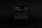 Black Calendar for March 2024. Desktop calendar on a black background