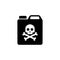 Black canister icon and skull and crossbones sign. Vector illustration eps 10