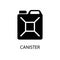 Black canister sign icon with gasoline. Vector illustration eps 10