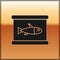 Black Canned fish icon isolated on gold background. Vector.