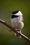 A Black-Capped Chikadee Close-up