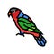 black capped lory parrot bird color icon vector illustration