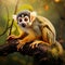 Black capped squirrel monkey  Made With Generative AI illustration