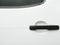 Black car door handle on white background. Automobile and texture concept. Automotive industry and safety lock and remote key