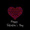 Black card with Happy Valentine\\\'s Day written in english in white with a big pink heart