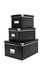 Black cardboard storage boxes