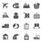 Black Cargo, logistic and shipping icons