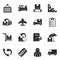 Black Cargo, shipping and delivery icons