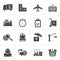 Black Cargo, shipping and logistic icons