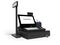 Black cash register with cashback service in 50 percent 3d render on white background with shadow