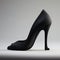 Black Cashmere Texture 3d Heels - Pieter Aertsen Style Shoe