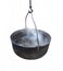 Black cast iron kettle isolated.