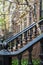 Black cast-iron stairway railing