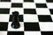 Black castle on chess board