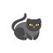 Black Cat Breed Primitive Cartoon Illustration