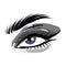 Black cat eye makeup art. Long lashes wih Mascara , beauty treatment, mink  fake lashes illustration in vector