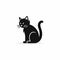 Black Cat Icon: Low Resolution Style, High Quality Photo