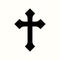 Black catholic cross on white