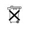 Black caution Trash  symbol. For banner, general design print and websites.