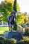 Black Caviar bronze statue on the banks of Lake Nagambie.