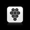 Black Caviar icon isolated on black background. Silver square button. Vector.