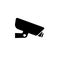 Black CCTV box icon. Isolated Vector Illustration