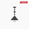 Black ceiling hanging lamp icon