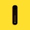 Black Celsius and fahrenheit meteorology thermometers measuring icon isolated on yellow background. Thermometer