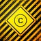 Black Celsius icon isolated on yellow background. Warning sign. Vector