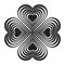 Black Celtic heart knot - stylized symbol. Made of hearts.