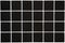 Black ceramic tile with 24 squares in rectangular form with whit