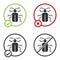 Black Chafer beetle icon isolated on white background. Circle button. Vector