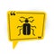Black Chafer beetle icon isolated on white background. Yellow speech bubble symbol. Vector