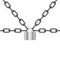 Black chains locked by padlock in silver design