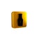 Black Champagne bottle icon isolated on transparent background. Merry Christmas and Happy New Year. Yellow square button