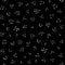 Black chaotic dots on white, vector seamless pattern