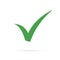 Black check mark icon. Tick symbol, tick icon vector illustration. Flat OK sticker icon. Isolated on white. Accept