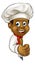 Black Chef Cartoon Character Mascot