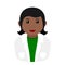 Black Chemist Woman Avatar Flat Icon