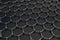 Black Chemistry Abstract Hexagonal Metal Molecule Background Texture. 3d Rendering