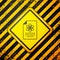 Black Chemistry report icon isolated on yellow background. Warning sign. Vector