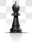 Black chess figure officer. Realistic vector icon